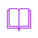 A tiny icon of a line image of a book, colored violet.