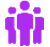 An icon showing three clipart people.